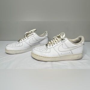 Men's Size 10 Nike Air Force 1 Platform Sneakers Triple White Lace Up CW2288-111